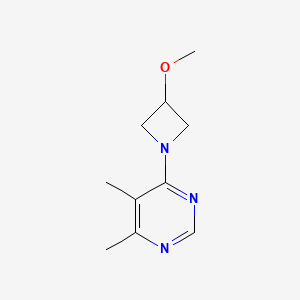 molecular formula C10H15N3O B2750159 4-(3-甲氧基氮杂环丁烷-1-基)-5,6-二甲基嘧啶 CAS No. 2097859-59-9