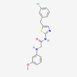 molecular formula C19H18ClN3O2S B2750179 N-(5-(3-chlorobenzyl)thiazol-2-yl)-2-((3-methoxyphenyl)amino)acetamide CAS No. 854004-01-6