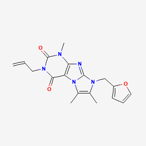 molecular formula C18H19N5O3 B2750180 3-allyl-8-(furan-2-ylmethyl)-1,6,7-trimethyl-1H-imidazo[2,1-f]purine-2,4(3H,8H)-dione CAS No. 896322-24-0