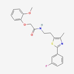 molecular formula C21H21FN2O3S B2750182 N-[2-[2-(3-fluorophenyl)-4-methyl-1,3-thiazol-5-yl]ethyl]-2-(2-methoxyphenoxy)acetamide CAS No. 923157-04-4