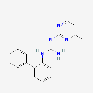 molecular formula C19H19N5 B2750183 N-联苯基-N'-(4,6-二甲基嘧啶-2-基)胍胺 CAS No. 356082-07-0