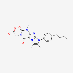 methyl 2-(8-(4-butylphenyl)-1,6,7-trimethyl-2,4-dioxo-1H-imidazo[2,1-f]purin-3(2H,4H,8H)-yl)acetate