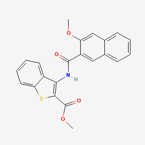 molecular formula C22H17NO4S B2750186 甲酸甲酯 3-[(3-甲氧基萘-2-甲酰)氨基]-1-苯并噻吩-2-甲酸酯 CAS No. 441290-52-4