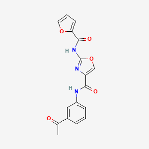 molecular formula C17H13N3O5 B2750187 N-(3-acetylphenyl)-2-(furan-2-carboxamido)oxazole-4-carboxamide CAS No. 1286712-69-3