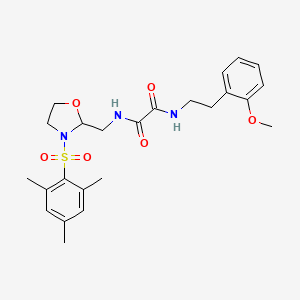 N1-((3-(mesitylsulfonyl)oxazolidin-2-yl)methyl)-N2-(2-methoxyphenethyl)oxalamide