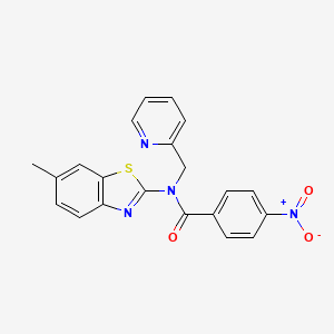 N-(6-methylbenzo[d]thiazol-2-yl)-4-nitro-N-(pyridin-2-ylmethyl)benzamide