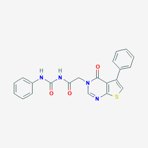 molecular formula C21H16N4O3S B275021 2-(4-oxo-5-phenylthieno[2,3-d]pyrimidin-3-yl)-N-(phenylcarbamoyl)acetamide 