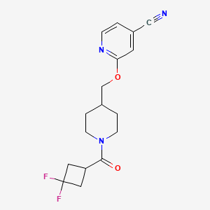 2-[[1-(3,3-Difluorocyclobutanecarbonyl)piperidin-4-yl]methoxy]pyridine-4-carbonitrile