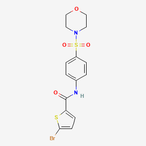 molecular formula C15H15BrN2O4S2 B2750231 5-溴-N-(4-(吗啉磺酰基)苯基)噻吩-2-甲酰胺 CAS No. 325729-54-2