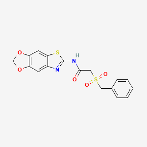 N-([1,3]dioxolo[4',5':4,5]benzo[1,2-d]thiazol-6-yl)-2-(benzylsulfonyl)acetamide