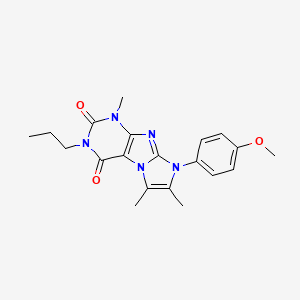 molecular formula C20H23N5O3 B2750244 8-(4-甲氧基苯基)-1,6,7-三甲基-3-丙基-1H-咪唑并[2,1-f]嘧啶-2,4(3H,8H)-二酮 CAS No. 877810-34-9