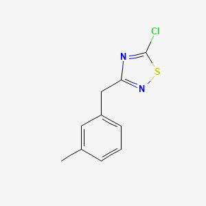 molecular formula C10H9ClN2S B2750256 5-Chloro-3-(3-methyl-benzyl)-[1,2,4]thiadiazole CAS No. 525574-77-0