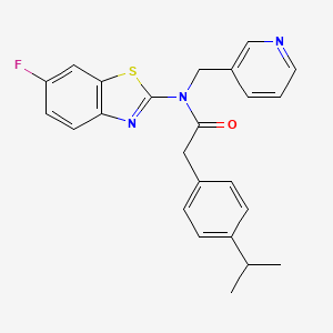 molecular formula C24H22FN3OS B2750260 N-(6-氟苯并[2,3-d]噻唑-2-基)-2-(4-异丙基苯基)-N-(吡啶-3-基甲基)乙酰胺 CAS No. 922471-80-5