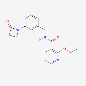 2-ethoxy-6-methyl-N-{[3-(2-oxoazetidin-1-yl)phenyl]methyl}pyridine-3-carboxamide