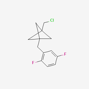 molecular formula C13H13ClF2 B2750267 1-(Chloromethyl)-3-[(2,5-difluorophenyl)methyl]bicyclo[1.1.1]pentane CAS No. 2287271-99-0