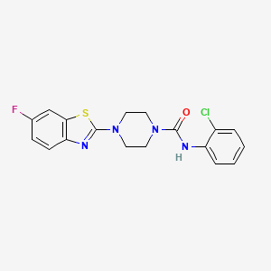 molecular formula C18H16ClFN4OS B2750269 N-(2-chlorophenyl)-4-(6-fluorobenzo[d]thiazol-2-yl)piperazine-1-carboxamide CAS No. 1209353-54-7