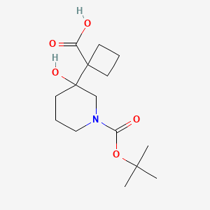 1-(1-(tert-Butoxycarbonyl)-3-hydroxypiperidin-3-yl)cyclobutane-1-carboxylic acid