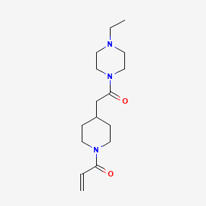 molecular formula C16H27N3O2 B2750277 1-{4-[2-(4-Ethylpiperazin-1-yl)-2-oxoethyl]piperidin-1-yl}prop-2-en-1-one CAS No. 2094889-67-3