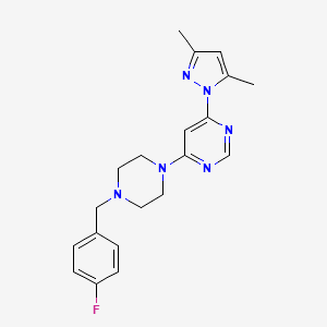 4-(3,5-dimethyl-1H-pyrazol-1-yl)-6-{4-[(4-fluorophenyl)methyl]piperazin-1-yl}pyrimidine