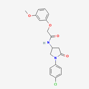 molecular formula C19H19ClN2O4 B2750286 N-[1-(4-chlorophenyl)-5-oxopyrrolidin-3-yl]-2-(3-methoxyphenoxy)acetamide CAS No. 905666-59-3
