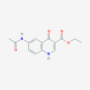 molecular formula C14H14N2O4 B2750310 乙酸-6-乙酰氨基-4-羟基喹啉-3-羧酸乙酯 CAS No. 127720-03-0