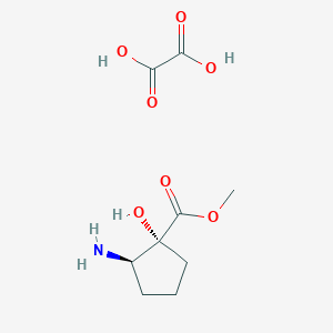 Methyl (1R,2R)-2-amino-1-hydroxycyclopentane-1-carboxylate;oxalic acid