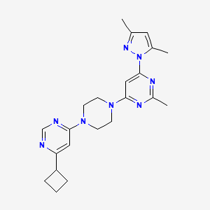 4-[4-(6-cyclobutylpyrimidin-4-yl)piperazin-1-yl]-6-(3,5-dimethyl-1H-pyrazol-1-yl)-2-methylpyrimidine