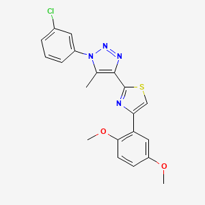 molecular formula C20H17ClN4O2S B2750323 2-(1-(3-氯苯基)-5-甲基-1H-1,2,3-三唑-4-基)-4-(2,5-二甲氧基苯基)噻唑 CAS No. 1206987-44-1