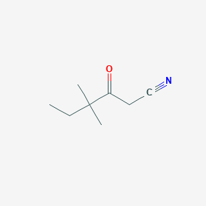 molecular formula C8H13NO B2750324 4,4-Dimethyl-3-oxohexanenitrile CAS No. 876299-62-6