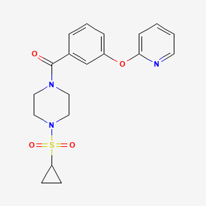 molecular formula C19H21N3O4S B2750327 (4-(Cyclopropylsulfonyl)piperazin-1-yl)(3-(pyridin-2-yloxy)phenyl)methanone CAS No. 1797084-43-5