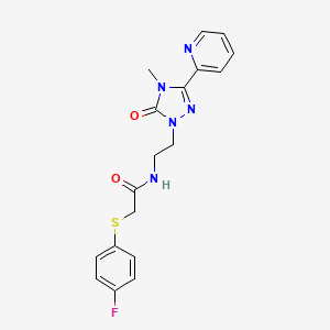 2-((4-fluorophenyl)thio)-N-(2-(4-methyl-5-oxo-3-(pyridin-2-yl)-4,5-dihydro-1H-1,2,4-triazol-1-yl)ethyl)acetamide