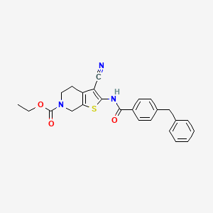 ethyl 2-(4-benzylbenzamido)-3-cyano-4,5-dihydrothieno[2,3-c]pyridine-6(7H)-carboxylate