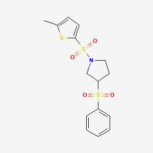 1-((5-Methylthiophen-2-yl)sulfonyl)-3-(phenylsulfonyl)pyrrolidine