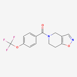 molecular formula C14H11F3N2O3 B2750352 (6,7-dihydroisoxazolo[4,5-c]pyridin-5(4H)-yl)(4-(trifluoromethoxy)phenyl)methanone CAS No. 2034427-64-8