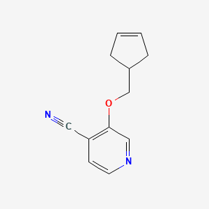 molecular formula C12H12N2O B2750358 3-[(Cyclopent-3-en-1-yl)methoxy]pyridine-4-carbonitrile CAS No. 2202080-25-7