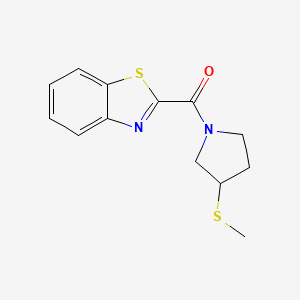 molecular formula C13H14N2OS2 B2750360 Benzo[d]thiazol-2-yl(3-(methylthio)pyrrolidin-1-yl)methanone CAS No. 1797965-69-5