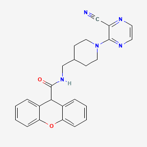 N-((1-(3-cyanopyrazin-2-yl)piperidin-4-yl)methyl)-9H-xanthene-9-carboxamide