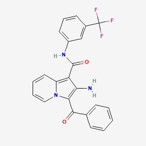 molecular formula C23H16F3N3O2 B2750367 2-amino-3-benzoyl-N-[3-(trifluoromethyl)phenyl]indolizine-1-carboxamide CAS No. 898417-43-1