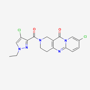 molecular formula C17H15Cl2N5O2 B2750369 8-chloro-2-(4-chloro-1-ethyl-1H-pyrazole-3-carbonyl)-3,4-dihydro-1H-dipyrido[1,2-a:4',3'-d]pyrimidin-11(2H)-one CAS No. 2034274-14-9