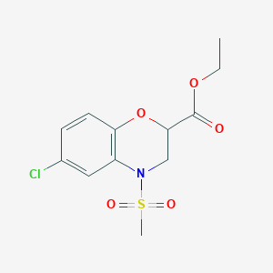 molecular formula C12H14ClNO5S B2750376 乙酸6-氯-4-(甲磺基)-3,4-二氢-2H-1,4-苯并噁嗪-2-羧酸乙酯 CAS No. 866134-34-1