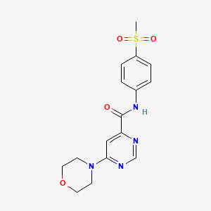 molecular formula C16H18N4O4S B2750377 N-(4-(甲磺基)苯基)-6-吗啉基嘧啶-4-甲酰胺 CAS No. 1903297-78-8