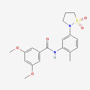 molecular formula C19H22N2O5S B2750383 N-(5-(1,1-dioxidoisothiazolidin-2-yl)-2-methylphenyl)-3,5-dimethoxybenzamide CAS No. 1005297-07-3