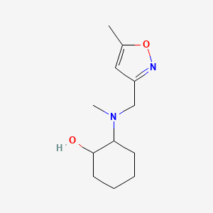 molecular formula C12H20N2O2 B2750389 2-{Methyl[(5-methyl-1,2-oxazol-3-yl)methyl]amino}cyclohexan-1-ol CAS No. 1599620-98-0