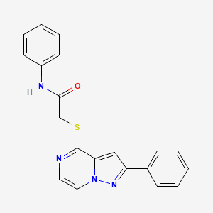 N-phenyl-2-[(2-phenylpyrazolo[1,5-a]pyrazin-4-yl)thio]acetamide