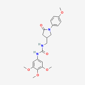 molecular formula C22H27N3O6 B2750406 1-((1-(4-甲氧基苯基)-5-氧代吡咯烷-3-基)甲基)-3-(3,4,5-三甲氧基苯基)脲 CAS No. 946299-96-3