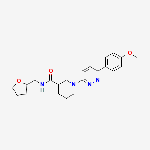 molecular formula C22H28N4O3 B2750408 1-(6-(4-methoxyphenyl)pyridazin-3-yl)-N-((tetrahydrofuran-2-yl)methyl)piperidine-3-carboxamide CAS No. 1206997-41-2