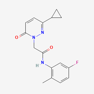 molecular formula C16H16FN3O2 B2750409 2-(3-cyclopropyl-6-oxopyridazin-1(6H)-yl)-N-(5-fluoro-2-methylphenyl)acetamide CAS No. 2034468-56-7