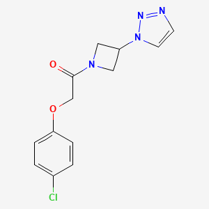 molecular formula C13H13ClN4O2 B2750420 1-(3-(1H-1,2,3-triazol-1-yl)azetidin-1-yl)-2-(4-chlorophenoxy)ethanone CAS No. 1797757-22-2