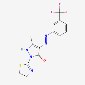 1-(4,5-dihydro-1,3-thiazol-2-yl)-3-methyl-1H-pyrazole-4,5-dione 4-{N-[3-(trifluoromethyl)phenyl]hydrazone}