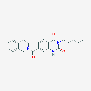molecular formula C23H25N3O3 B2750435 3-戊基-7-(1,2,3,4-四氢异喹啉-2-甲酰基)喹唑啉-2,4(1H,3H)-二酮 CAS No. 958605-58-8